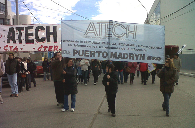 ATECH movilizada hoy en Puerto Madryn.