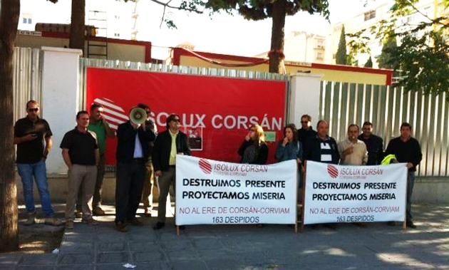 Isolux Corsan manifestación frente a la empresa - Foto Europa press