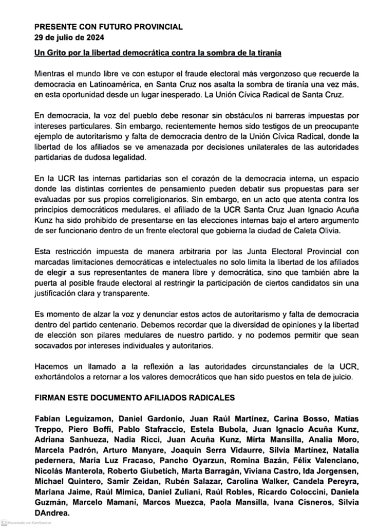 La UCR provincial al rojo vivo. Los de Reyes y Costa vs los que forman la coalición de gobierno