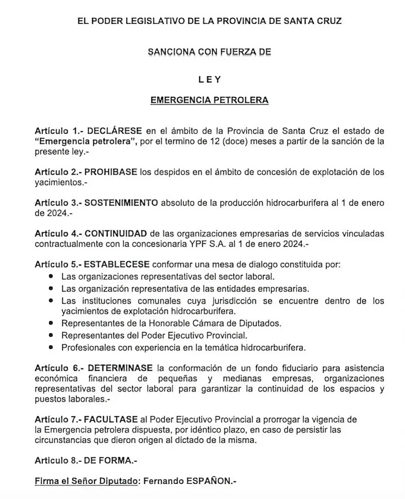 El gobierno provincial quiere decretar la Emergencia Petrolera y fue el gobernador quien pidió a voz en cuello, que YPF se fuera de Santa Cruz