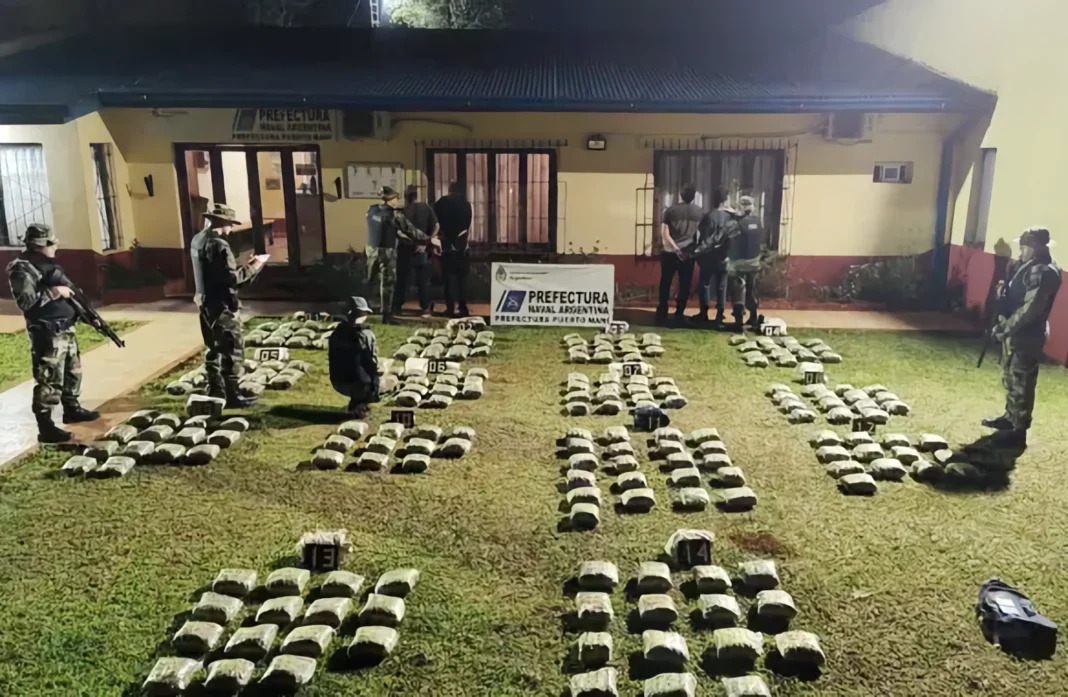 Incautan 189 kilos de marihuana en operativos de Prefectura Naval en Misiones y Chaco