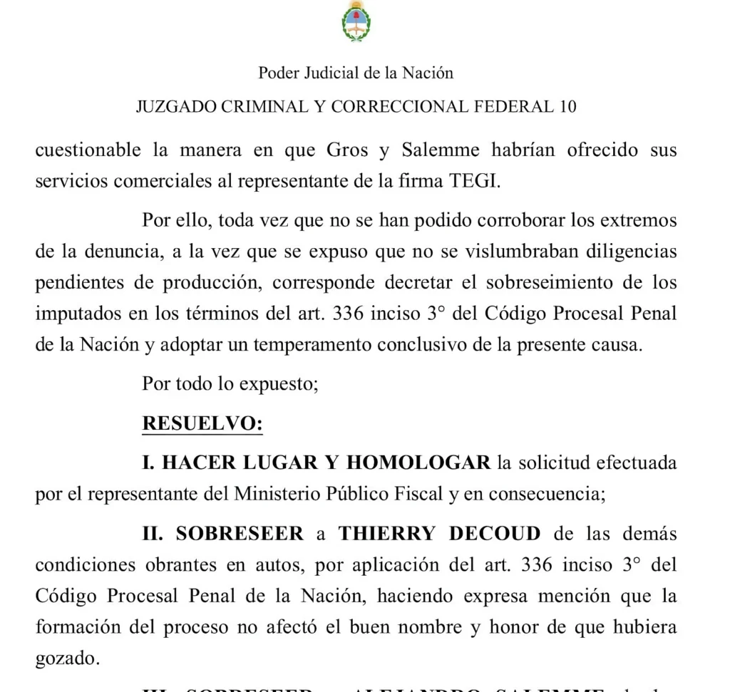 Decoud sobreseído ¿Responsabilidad o carpetazo?