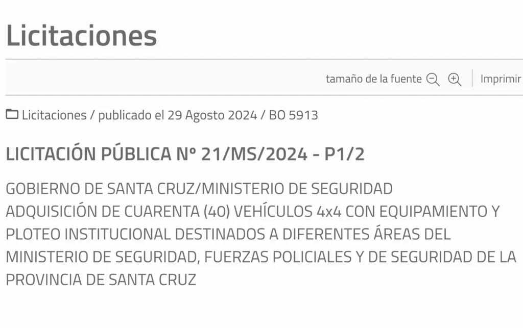 El Gobernador, como cuando era petrolero, sacó los móviles de la policía personalizados con su nombre y gestión, igual que lo hace Pablo Grasso